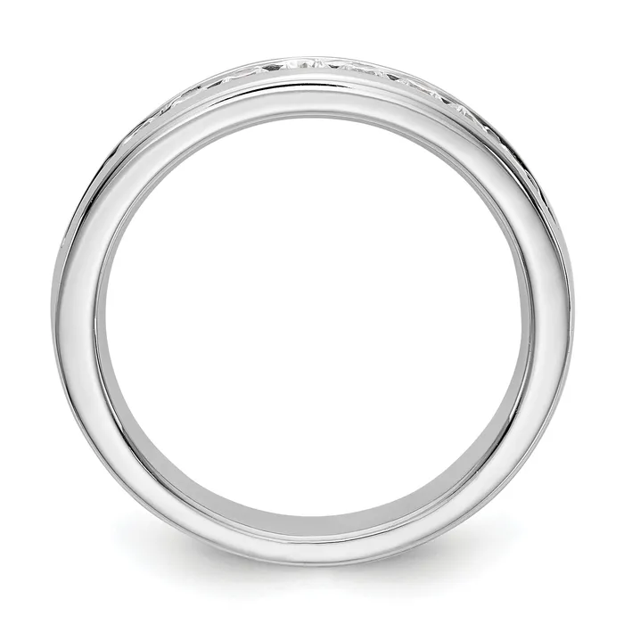 051ct CZ Solid Real 14K White Gold 11Stone Channel Wedding Band Ring Goldia Rings