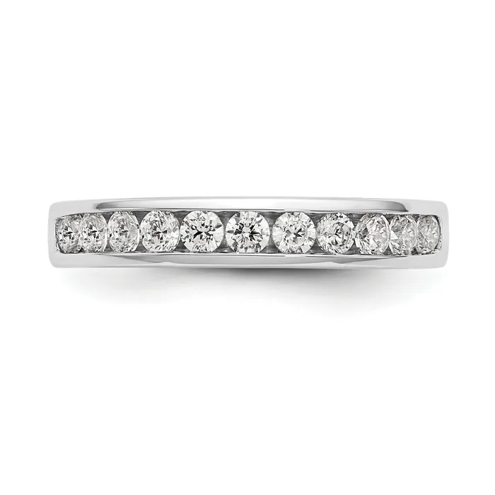 051ct CZ Solid Real 14K White Gold 11Stone Channel Wedding Band Ring Goldia Rings