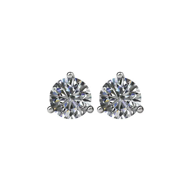14 CTW Diamond Friction Post Stud Earrings in 14kt White Gold Goldia Earrings