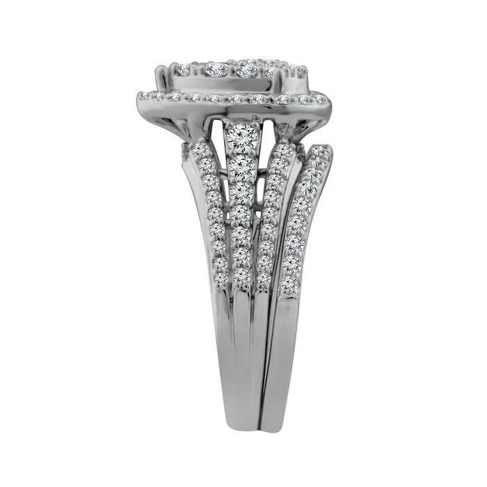 15 CT TW Composite Pear Natural Diamond Frame Bridal Engagement Ring Set in Solid 10K White Gold Goldia Rings 15 CT TW Composite Pear Natural Diamond Frame Bridal Engagement Ring Set in Solid 10K White Gold Goldia Rings