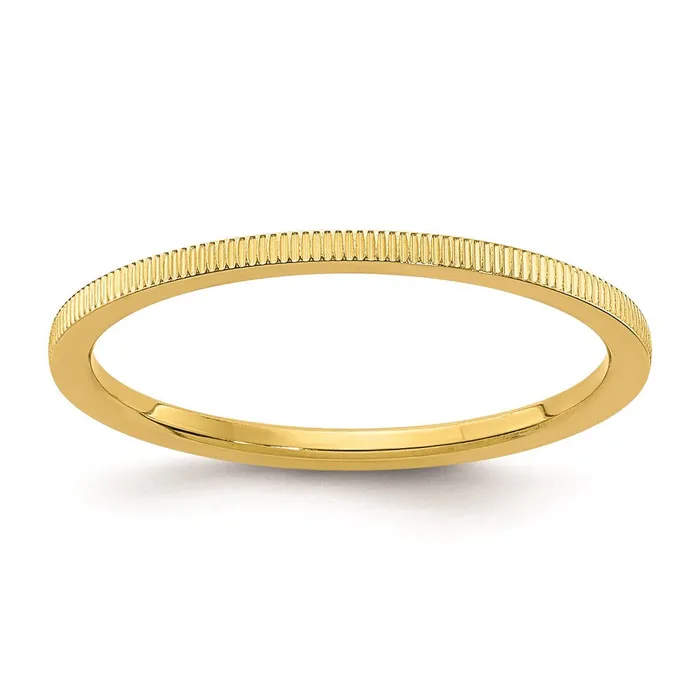 10K Gold 12mm Lind Pattern Stackable Band Goldia Rings