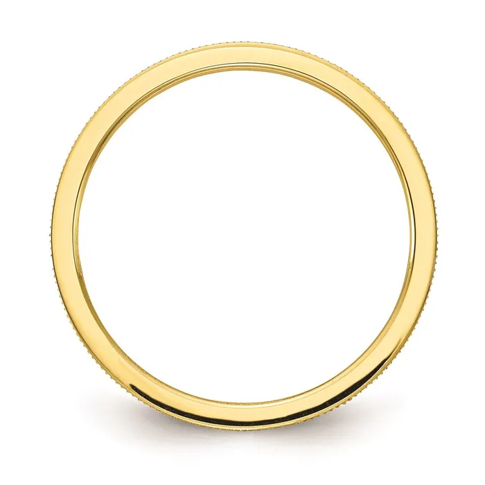 10K Gold 12mm Lind Pattern Stackable Band Goldia Rings