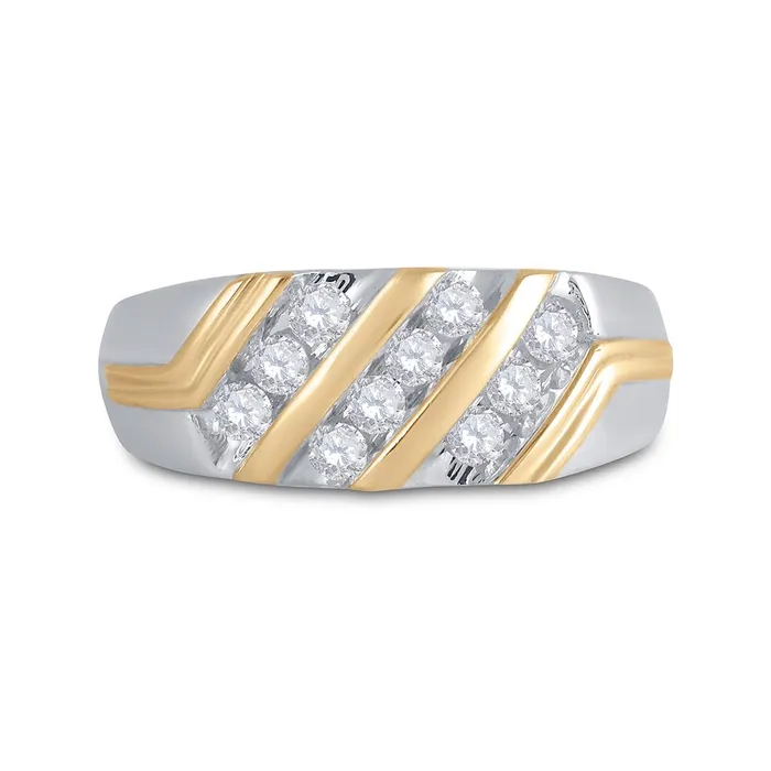 10k Twotone Gold Round Diamond Wedding Band Ring 12 Cttw gndatlanta Rings 10k Twotone Gold Round Diamond Wedding Band Ring 12 Cttw gndatlanta Rings