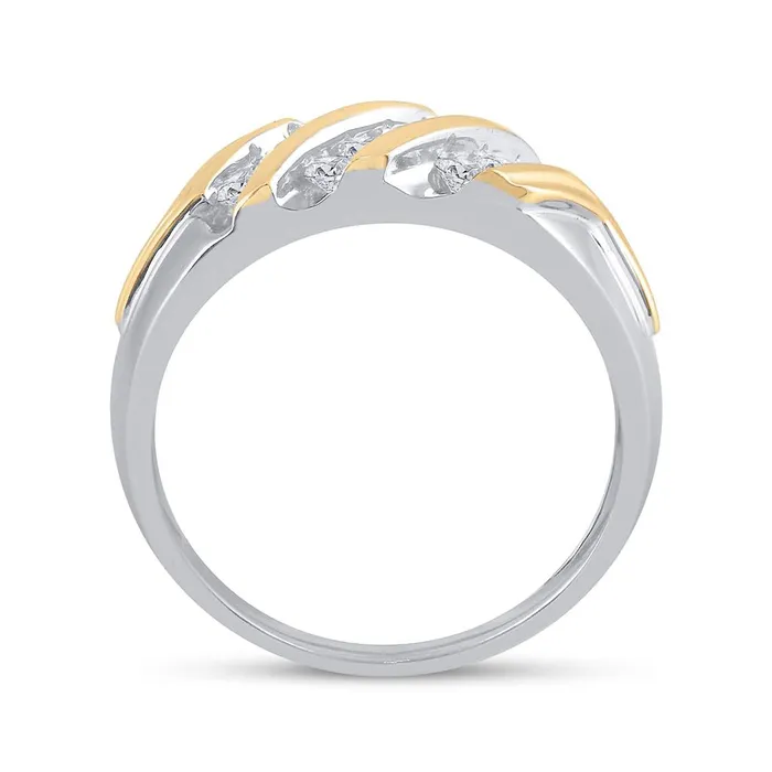 10k Twotone Gold Round Diamond Wedding Band Ring 12 Cttw gndatlanta Rings