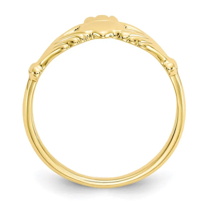 10K Yellow Gold Polished Claddagh Ring Goldia Rings