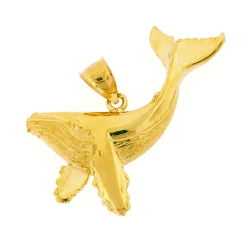 14K Gold 35MM Humpback Whale Pendant Goldia PreStyled Sets