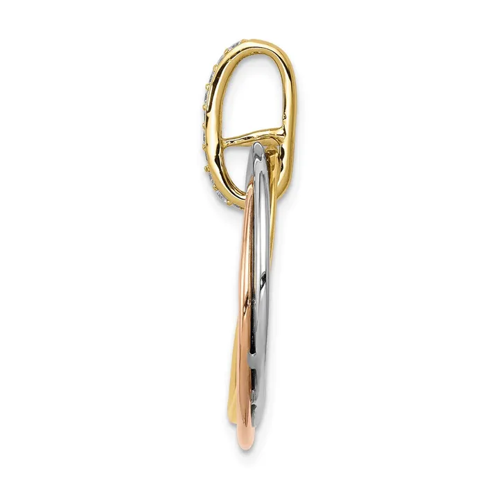 14k TriColor Gold 110ct Real Diamond Intertwined Circles Pendant Goldia PreStyled Sets