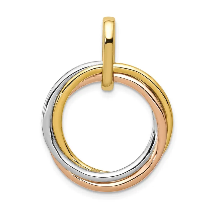 14k TriColor Gold 110ct Real Diamond Intertwined Circles Pendant Goldia PreStyled Sets