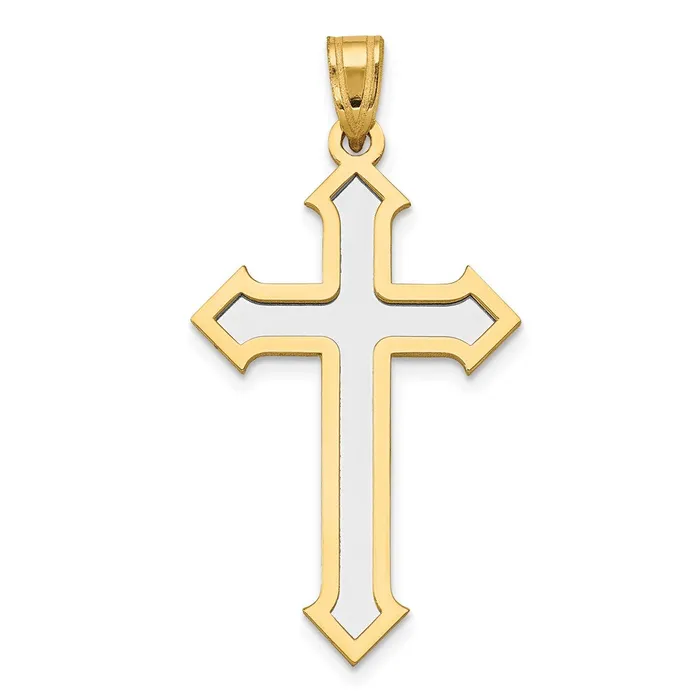 14k Twotone Gold Passion Cross Pendant Goldia Rings