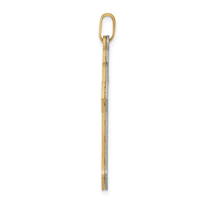 14k Twotone Gold Passion Cross Pendant Goldia Rings