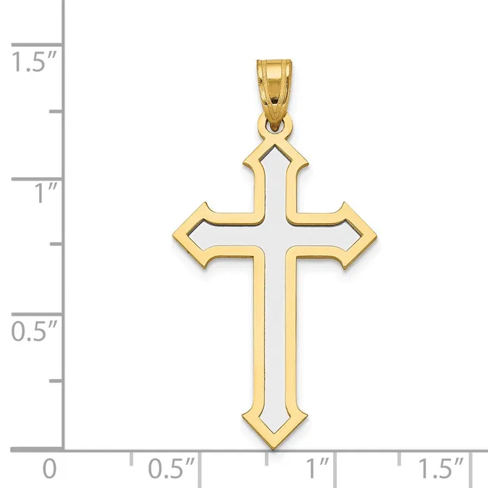 14k Twotone Gold Passion Cross Pendant Goldia Rings
