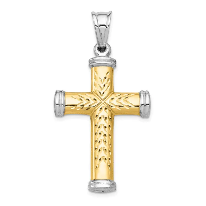 14k Twotone Gold Twotone Gold and Rhodium Reversible Cross Goldia Rings