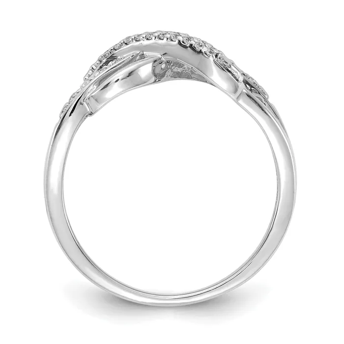 14k White Gold 110 Ct Lab Grown Diamond VSSI G Infinity Symbol Ring Goldia Rings