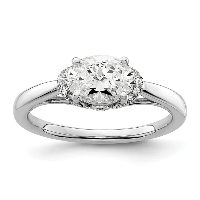 14k White Gold 120 Ct Lab Grown Diamond VSSI G 1 Ct Center EastWest Oval Engagement Ring Goldia Rings 14k White Gold 120 Ct Lab Grown Diamond VSSI G 1 Ct Center EastWest Oval Engagement Ring Goldia Rings