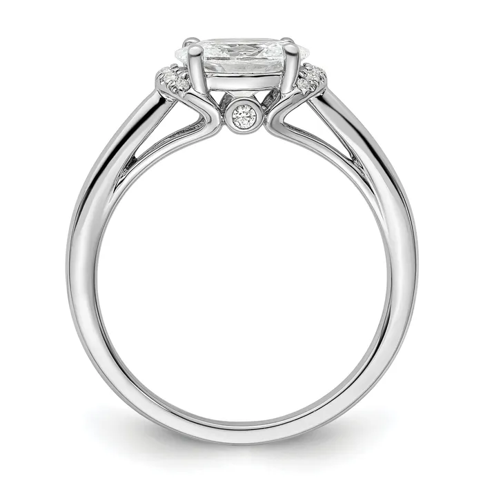 14k White Gold 120 Ct Lab Grown Diamond VSSI G 1 Ct Center EastWest Oval Engagement Ring Goldia Rings
