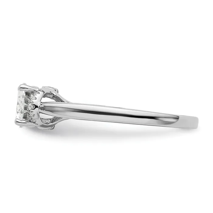 14k White Gold 120 Ct Lab Grown Diamond VSSI G 1 Ct Center EastWest Oval Engagement Ring Goldia Rings