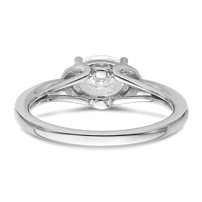 14k White Gold 120 Ct Lab Grown Diamond VSSI G 1 Ct Center EastWest Oval Engagement Ring Goldia Rings