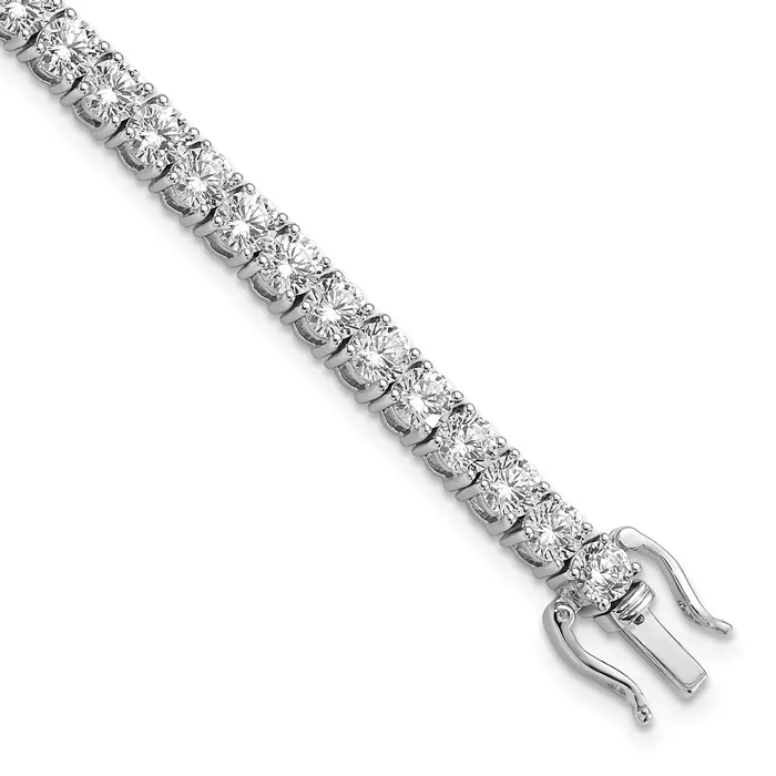 14k White Gold 10 Ct Lab Grown Diamond VSSI G Round Tennis Bracelet Goldia Bracelets 14k White Gold 10 Ct Lab Grown Diamond VSSI G Round Tennis Bracelet Goldia Bracelets