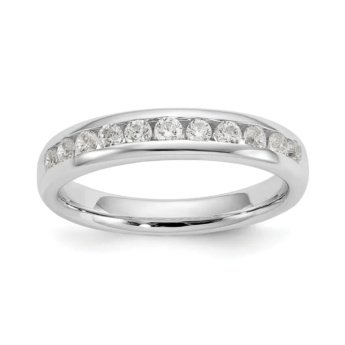 14k White Gold 38 Ct Lab Grown Diamond VSSI G Eleven Stone Channel Set Band Ring Goldia Rings 14k White Gold 38 Ct Lab Grown Diamond VSSI G Eleven Stone Channel Set Band Ring Goldia Rings