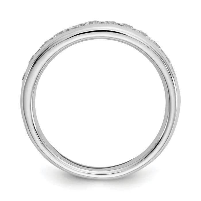14k White Gold 38 Ct Lab Grown Diamond VSSI G Eleven Stone Channel Set Band Ring Goldia Rings