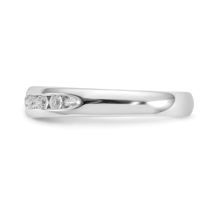 14k White Gold 38 Ct Lab Grown Diamond VSSI G Eleven Stone Channel Set Band Ring Goldia Rings