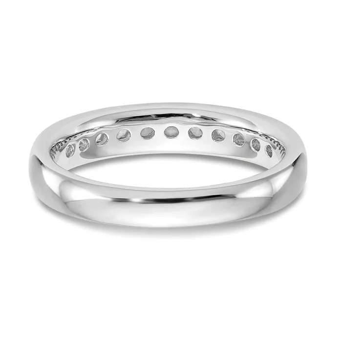 14k White Gold 38 Ct Lab Grown Diamond VSSI G Eleven Stone Channel Set Band Ring Goldia Rings