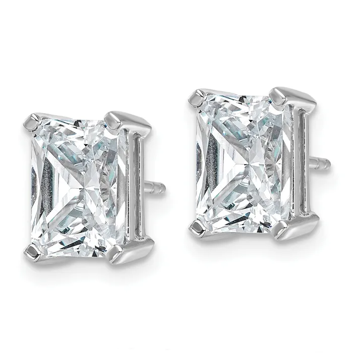 14k White Gold 5 ctw Certified Lab Grown Diamond VSSI G Radiant 4 Prong Heavy Wt Stud Earrings Goldia Earrings
