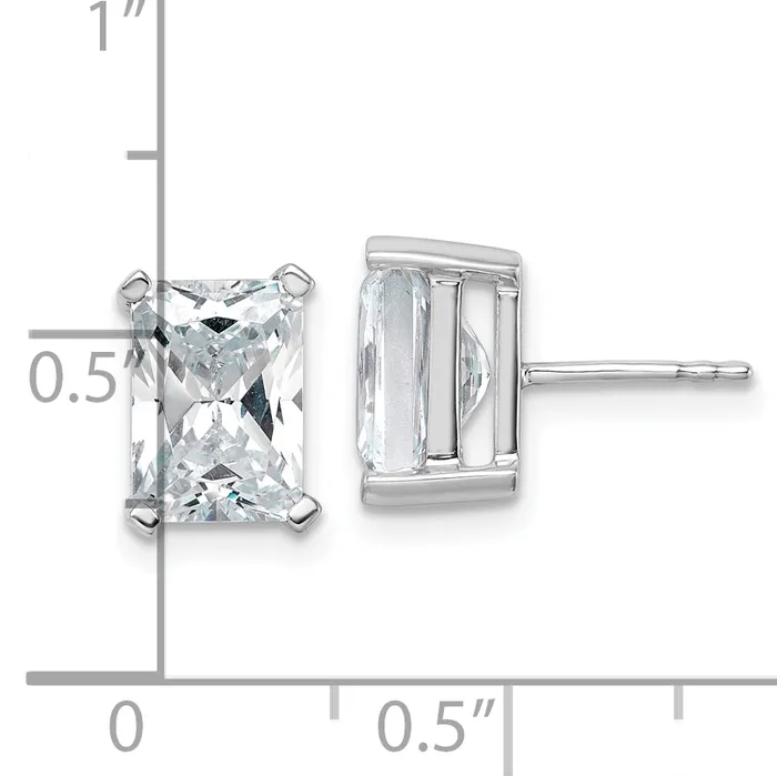 14k White Gold 5 ctw Certified Lab Grown Diamond VSSI G Radiant 4 Prong Heavy Wt Stud Earrings Goldia Earrings
