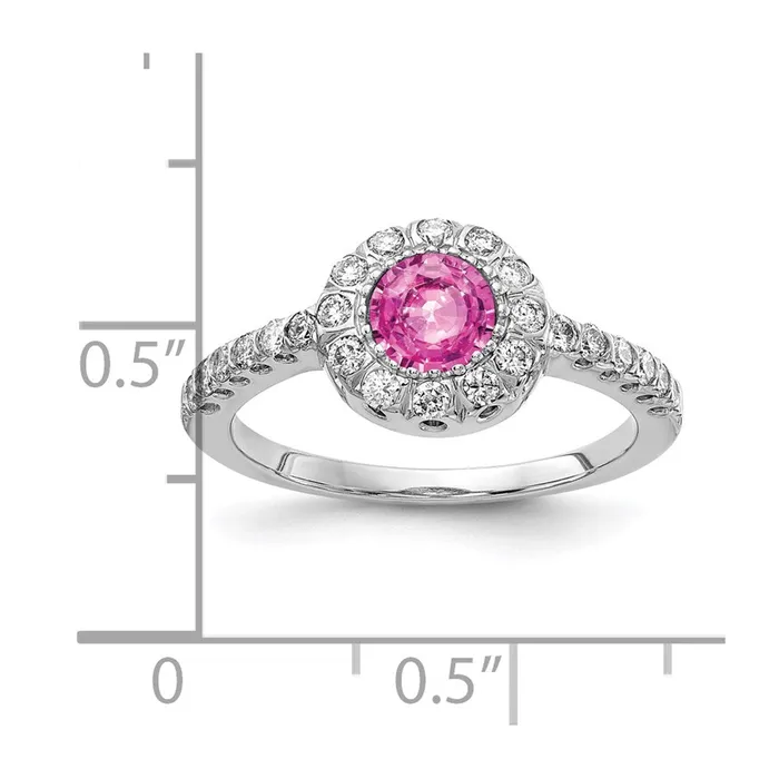 14k White Gold 5mm Pink Sapphire A Real Diamond ring Goldiacom Rings