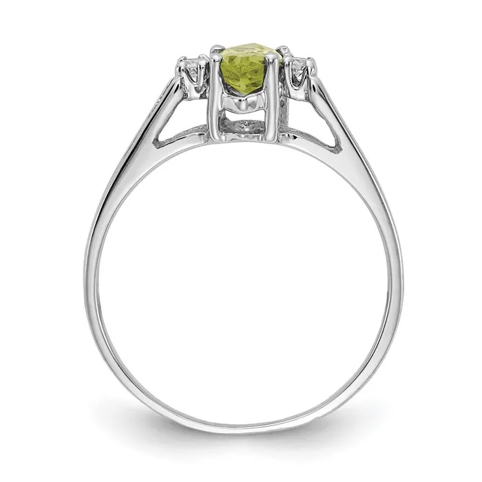 14k White Gold 8x4mm Marquise Peridot A Real Diamond ring Goldiacom Rings