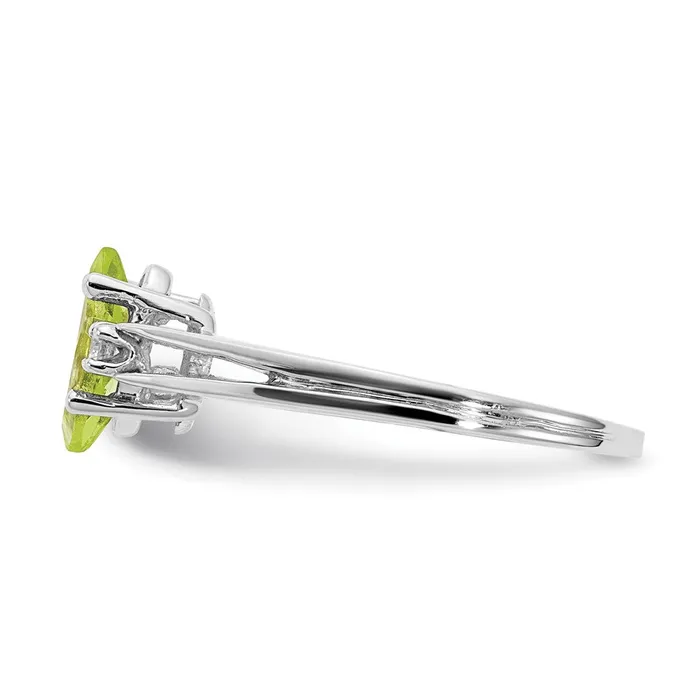 14k White Gold 8x4mm Marquise Peridot A Real Diamond ring Goldiacom Rings