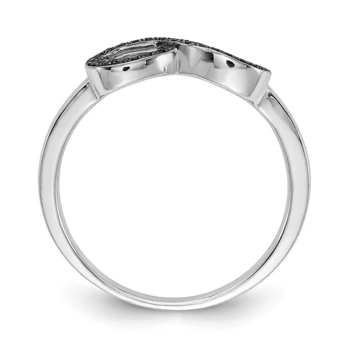 14k White Gold Black Real Diamond Infinity Ring Goldiacom Rings