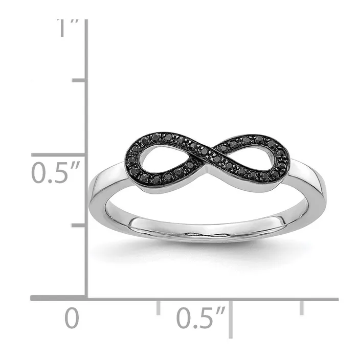 14k White Gold Black Real Diamond Infinity Ring Goldiacom Rings