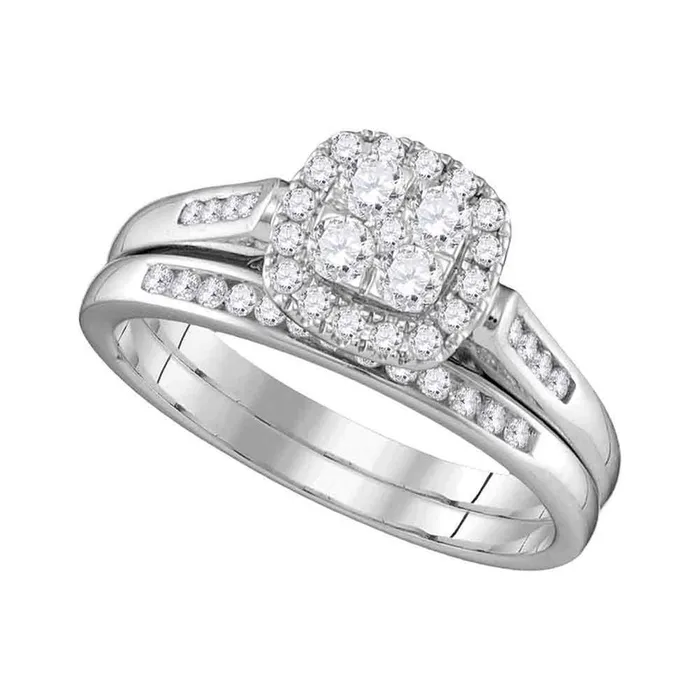 14k White Gold Diamond Bridal Wedding Ring Set 12 Cttw gndatlanta Rings 14k White Gold Diamond Bridal Wedding Ring Set 12 Cttw gndatlanta Rings