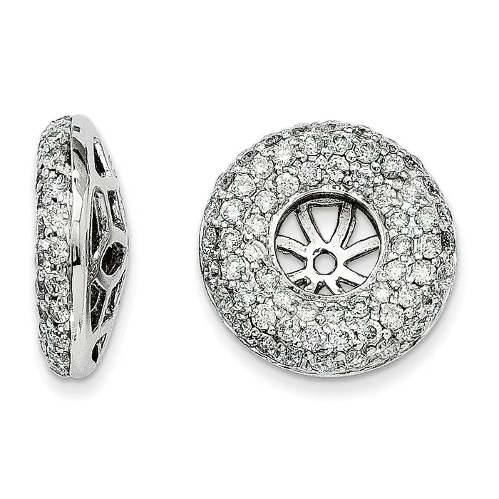 14K White Gold Diamond Earring Jackets goldiaca Earrings