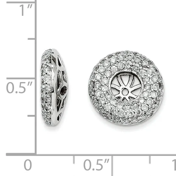 14K White Gold Diamond Earring Jackets goldiaca Earrings