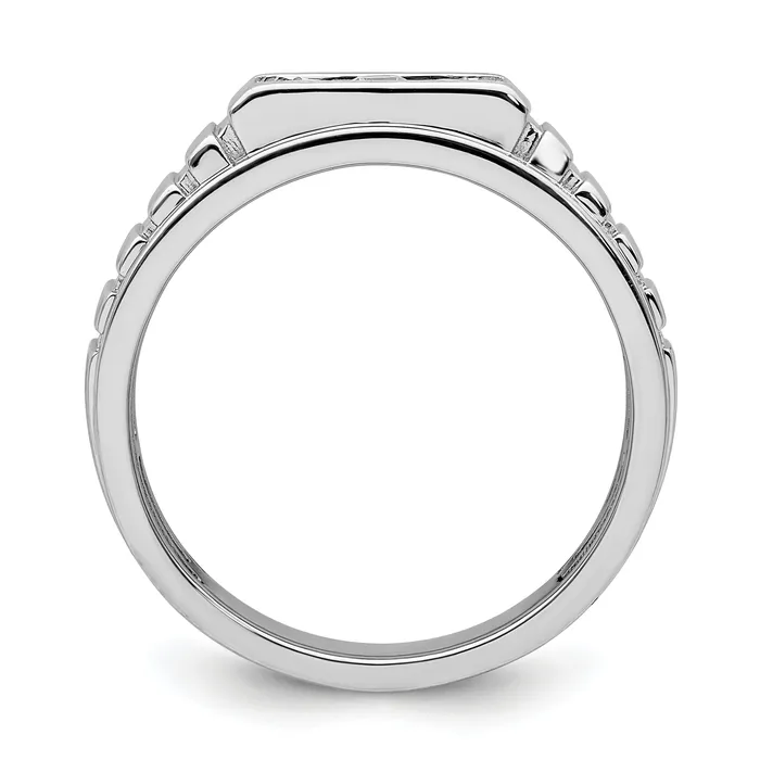 14K White Gold Lab Grown Diamond VSSI G Mens Band Ring Goldia Rings