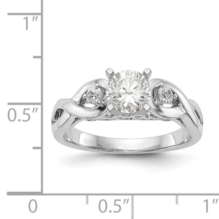 14k White Gold Peg Set Simulated Diamond Infinity Engagement Ring Goldiacom Rings