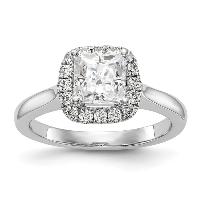 14K White Gold Princess Simulated Diamond Cushion Halo Engagement Ring Goldiacom Rings 14K White Gold Princess Simulated Diamond Cushion Halo Engagement Ring Goldiacom Rings