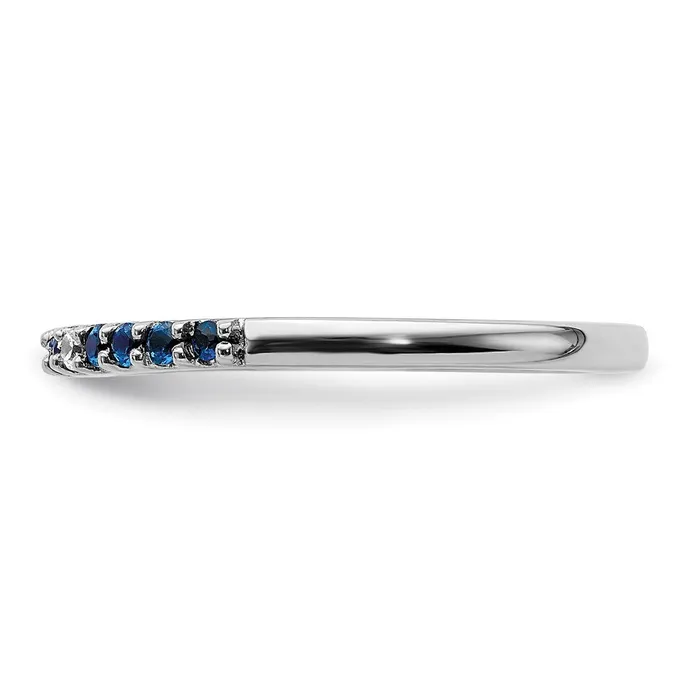 14k White Gold Real Diamond and Sapphire Band Goldiacom Rings