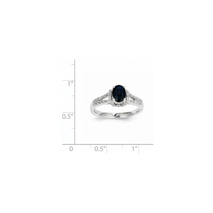 14K White Gold Real Diamond Sapphire Ring Goldiacom Rings