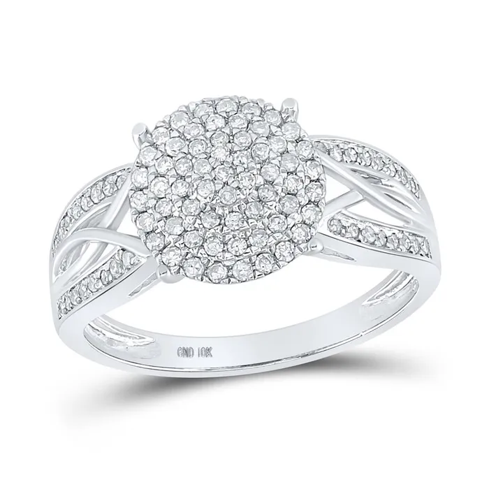 14k White Gold Round Diamond Circle Cluster Ring 38 Cttw gndatlanta Rings 14k White Gold Round Diamond Circle Cluster Ring 38 Cttw gndatlanta Rings