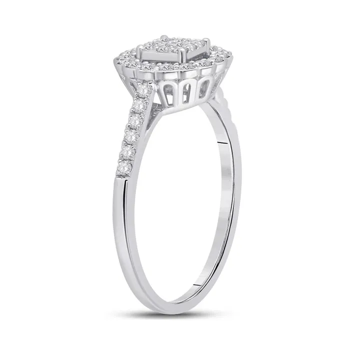 14k White Gold Round Diamond Circle Cluster Ring 38 Cttw gndatlanta Rings