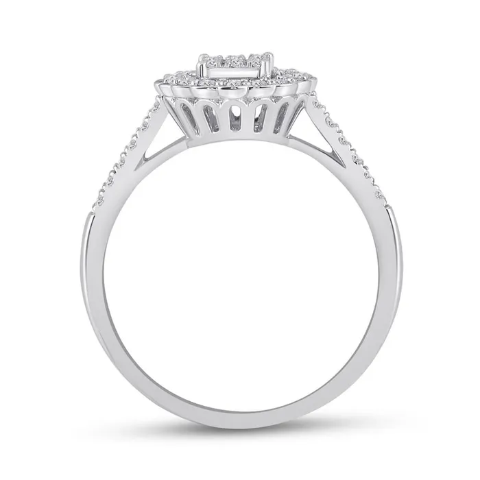 14k White Gold Round Diamond Circle Cluster Ring 38 Cttw gndatlanta Rings