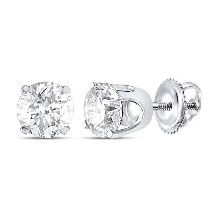 14k White Gold Round Diamond Excellent Solitaire Earrings 38 Cttw Certified gndatlanta Earrings 14k White Gold Round Diamond Excellent Solitaire Earrings 38 Cttw Certified gndatlanta Earrings