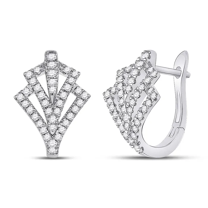 14k White Gold Round Diamond Hoop Earrings 12 Cttw gndatlanta Earrings 14k White Gold Round Diamond Hoop Earrings 12 Cttw gndatlanta Earrings