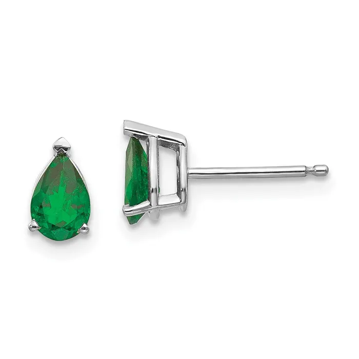 14k White Gold Tsavorite Earrings Goldia Earrings