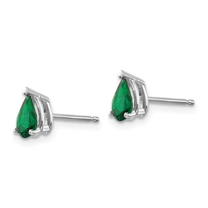 14k White Gold Tsavorite Earrings Goldia Earrings