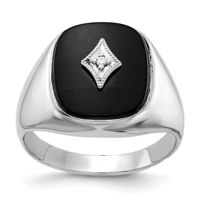 14k White Gold VS Real Diamond mens ring Goldiacom Rings