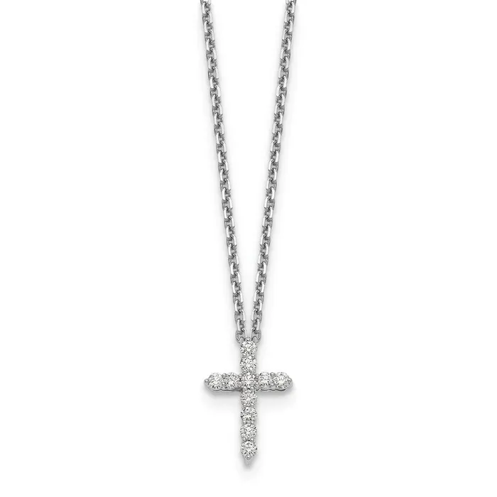 14K White GoldTrue Origin Lab Grown Real Diamond VSSI D E F Cross Pendant Necklace Goldia Necklaces 14K White GoldTrue Origin Lab Grown Real Diamond VSSI D E F Cross Pendant Necklace Goldia Necklaces